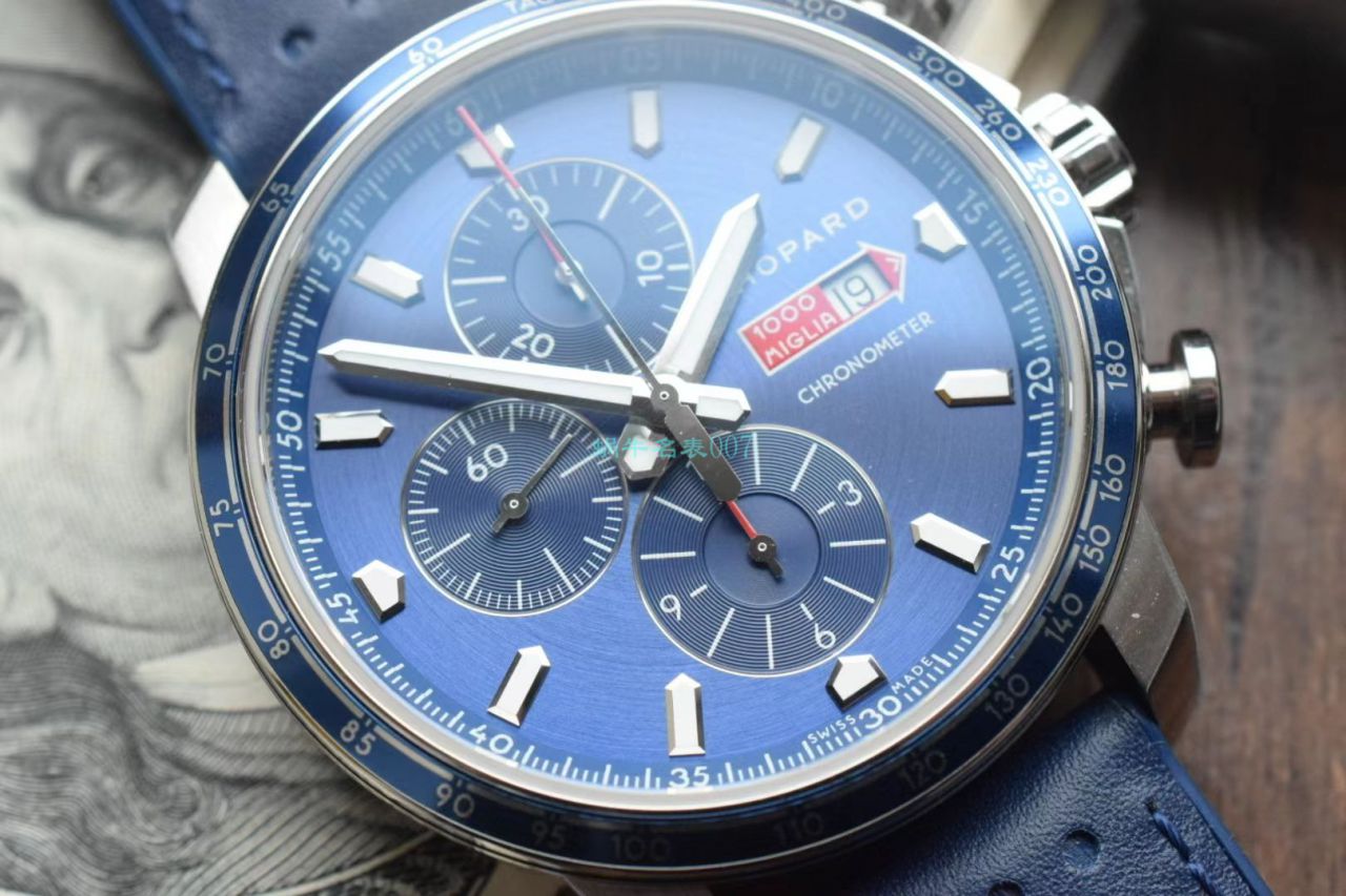 V7厂萧邦MILLE MIGLIA GTS AZZURRO 168571-3007蓝面古董赛车主题腕表 / XB080