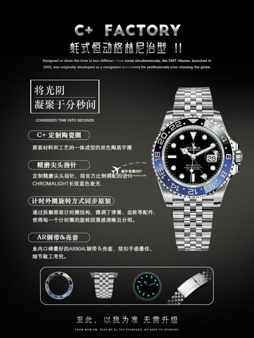 C+厂劳力士格林尼治型II系列m126715chnr-0001，m126711chnr-0002沙士圈大闸蟹，m126710blro-0001可乐圈，m126719blro-0002（陨石面） / R767