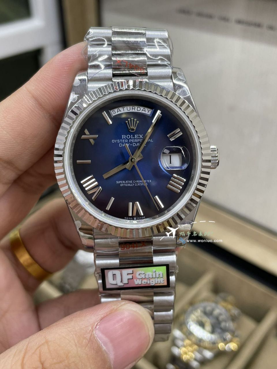 QF劳力士DD星期日历配重版本罗马烟熏绿m228238-0069，渐变蓝m228236-0024，渐变灰m228235-0055 / R857