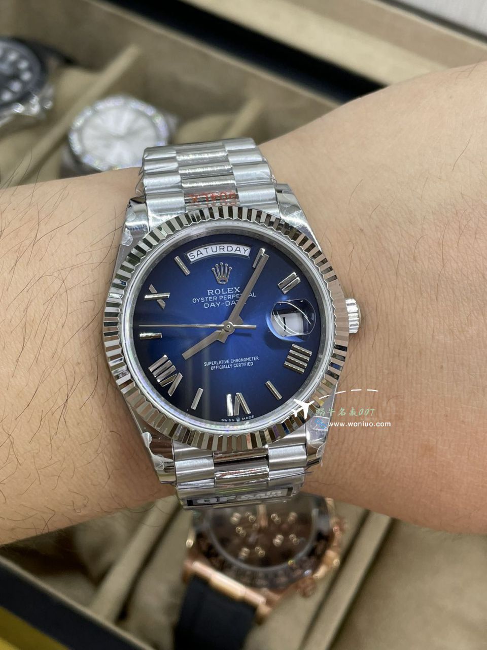 QF劳力士DD星期日历配重版本罗马烟熏绿m228238-0069，渐变蓝m228236-0024，渐变灰m228235-0055 / R857