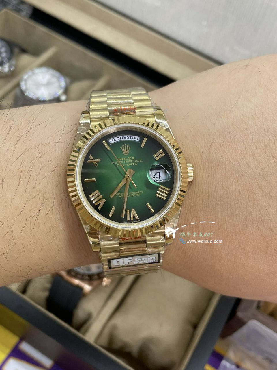 QF劳力士DD星期日历配重版本罗马烟熏绿m228238-0069，渐变蓝m228236-0024，渐变灰m228235-0055 / R857
