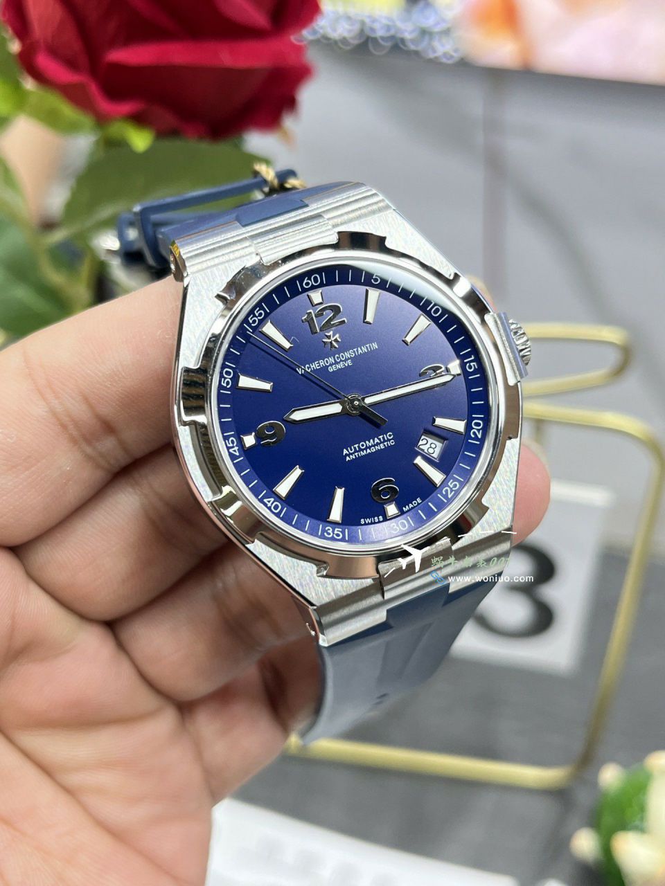 PPF江诗丹顿纵横四海系列蓝面胶带P47040/000A-9008 / JS270