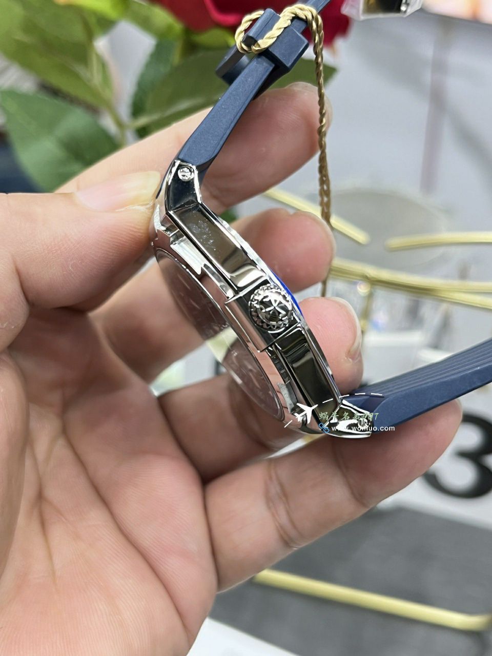 PPF江诗丹顿纵横四海系列蓝面胶带P47040/000A-9008 / JS270