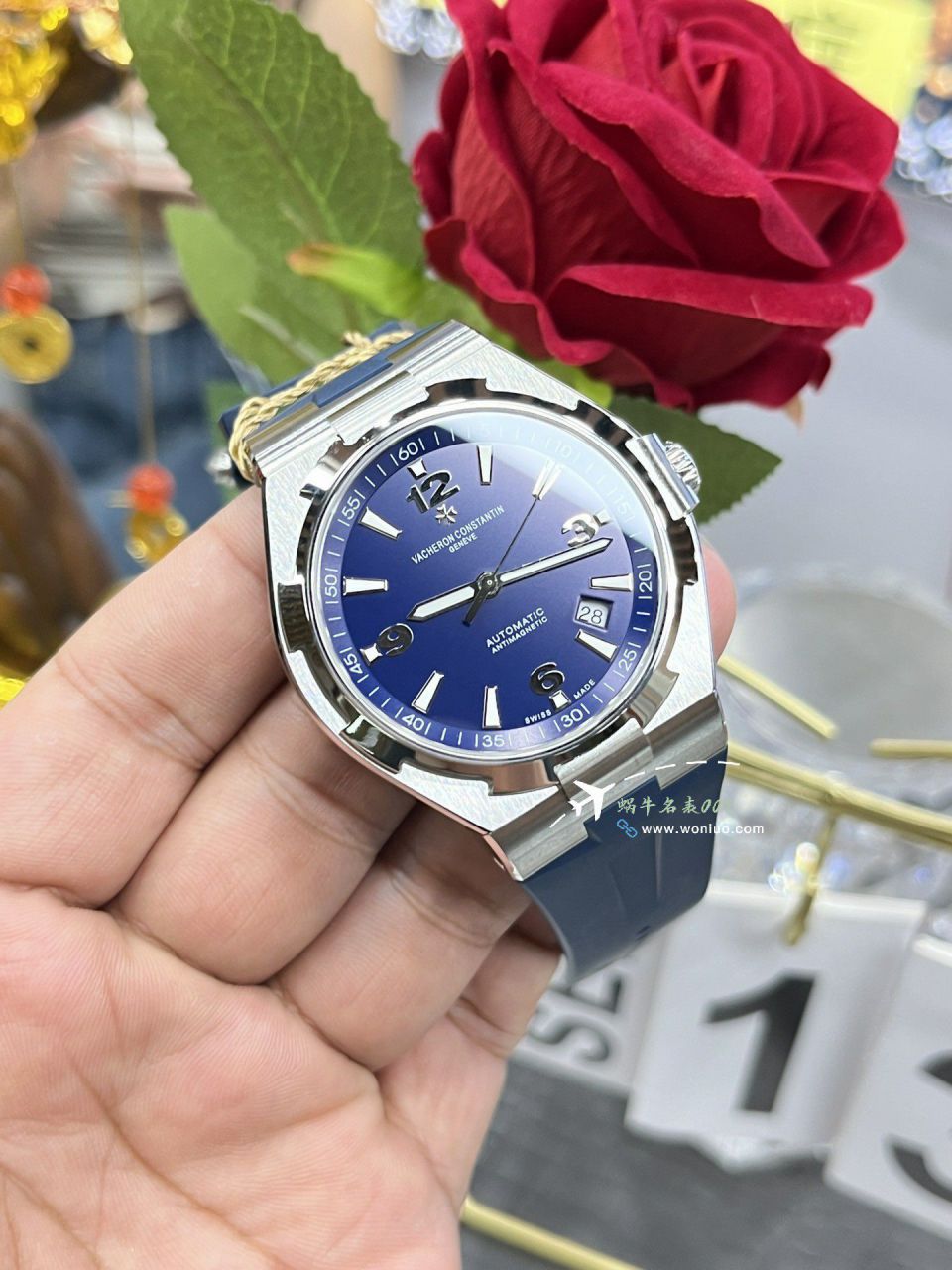 PPF江诗丹顿纵横四海系列蓝面胶带P47040/000A-9008 / JS270