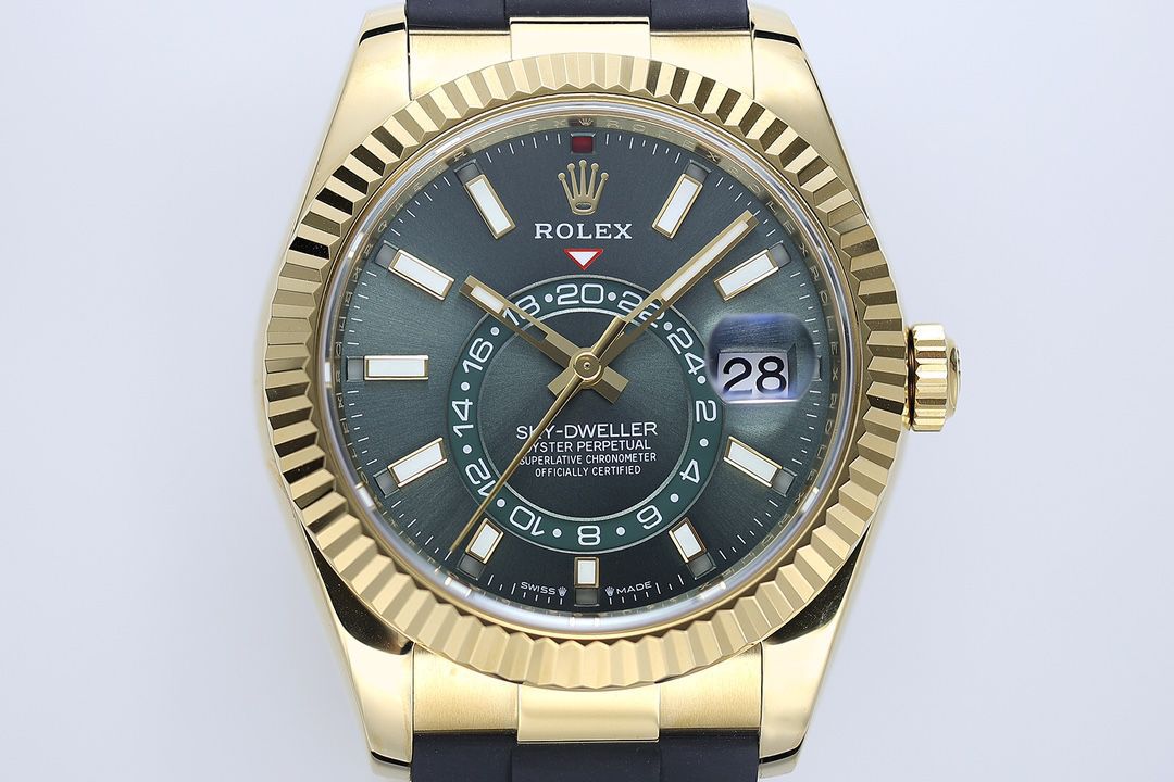 ZF天行者ROLEX劳力士Sky-Dweller 配重款玫瑰金绿面少量到货 / R997