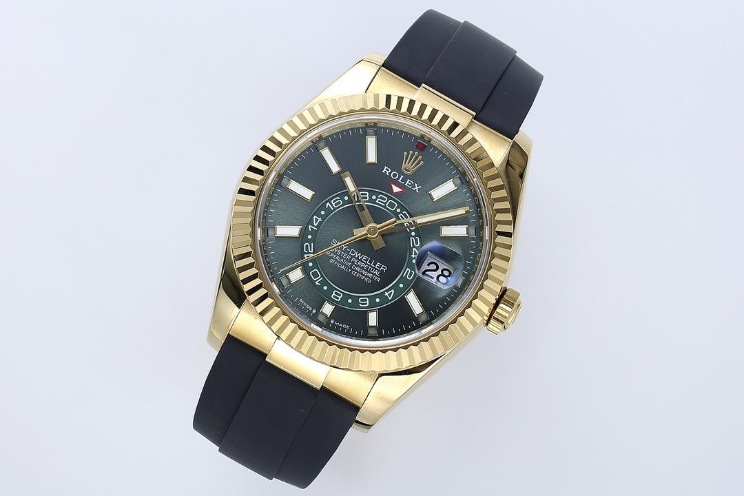ZF天行者ROLEX劳力士Sky-Dweller 配重款玫瑰金绿面少量到货 / R997