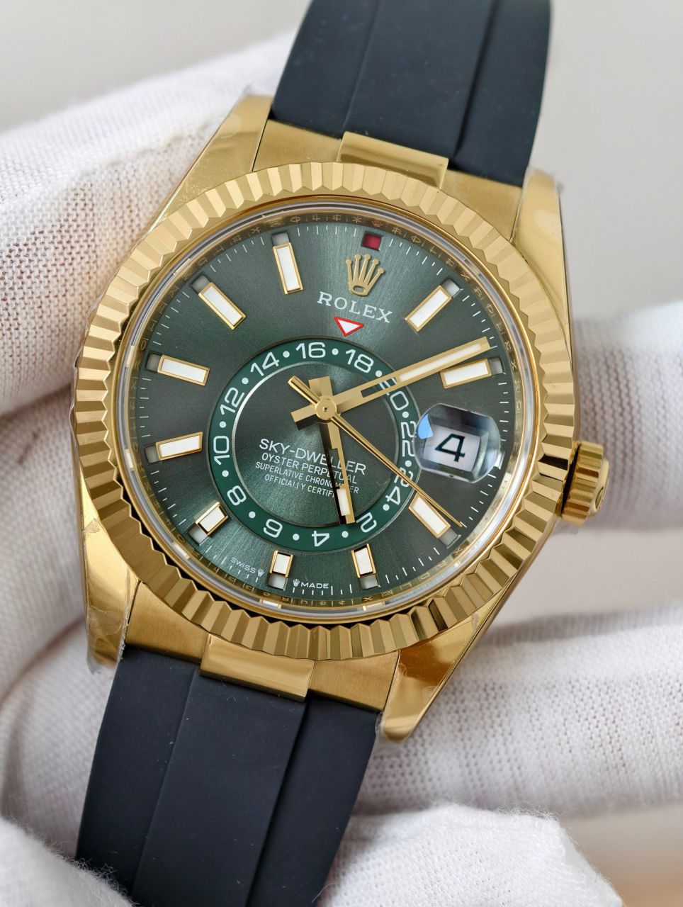 ZF天行者ROLEX劳力士Sky-Dweller 配重款玫瑰金绿面少量到货 / R997