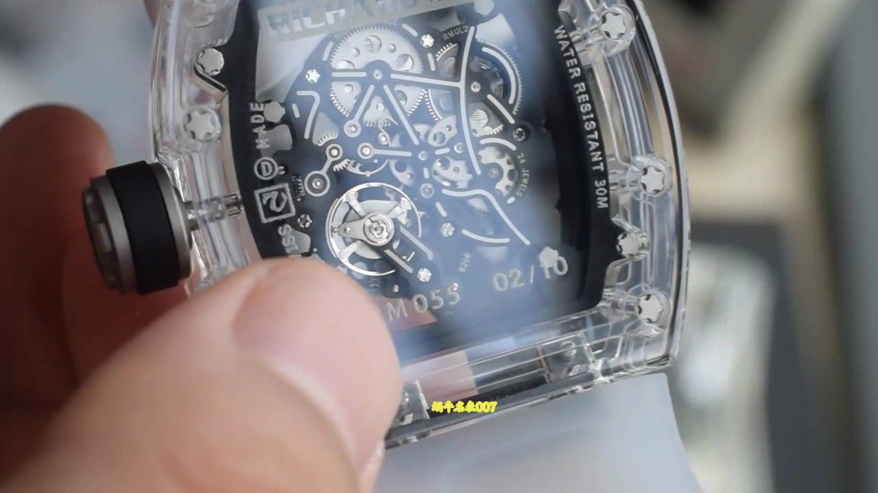 视频评测VAUCHER机芯AET定制RICHARD MILLE理查德米勒RM055蓝宝石表壳 / RM055ET