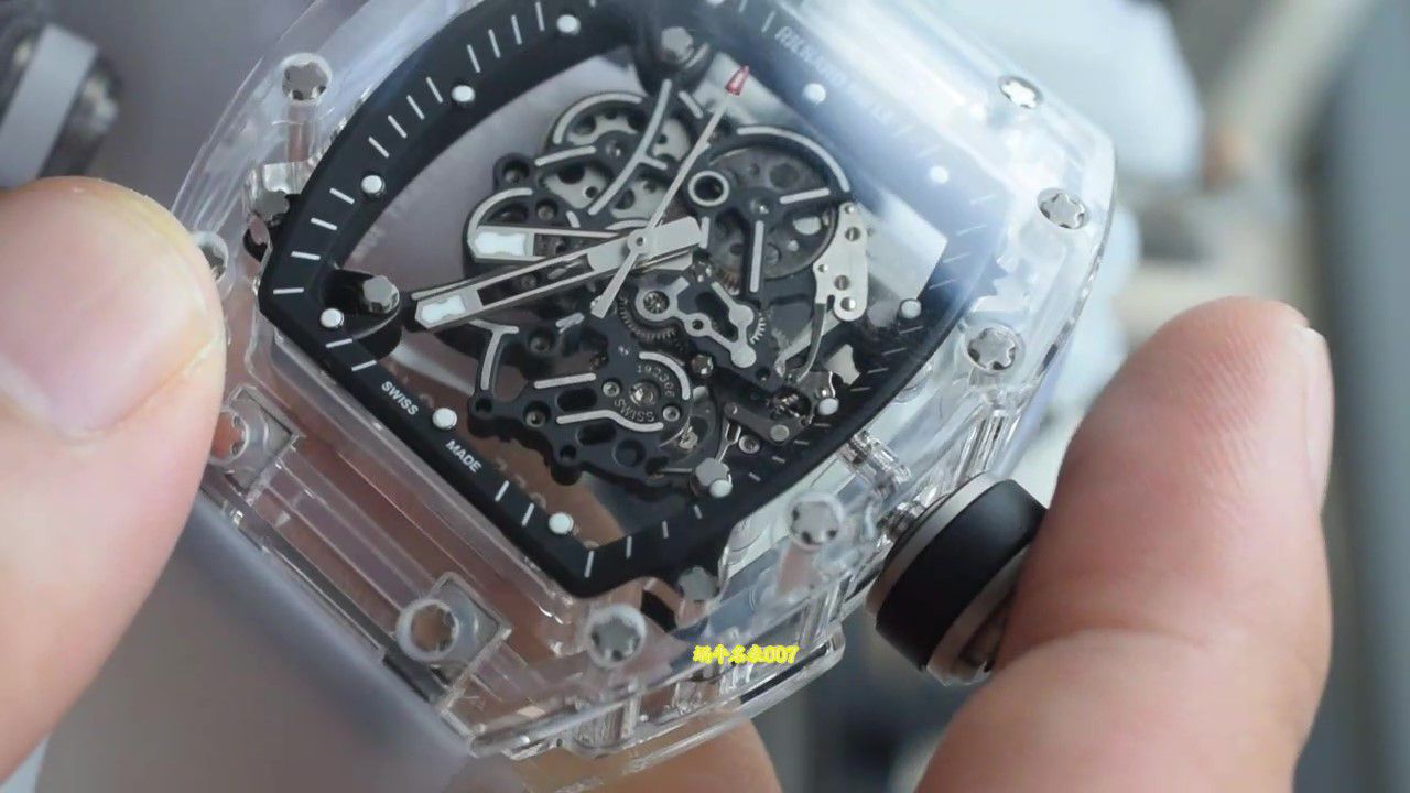视频评测VAUCHER机芯AET定制RICHARD MILLE理查德米勒RM055蓝宝石表壳 / RM055ET