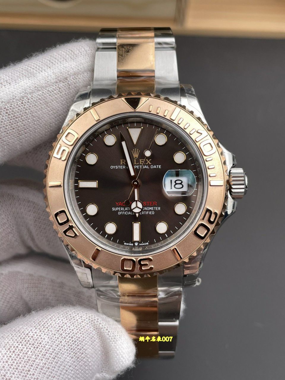 VS间玫金游艇巧克力盘劳力士游艇名仕型系列m126621-0001腕表 / R1021