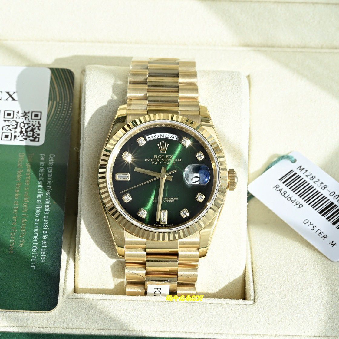 视频评测高端包金劳力士星期日历型绿松石m128238-0071腕表 / R1037
