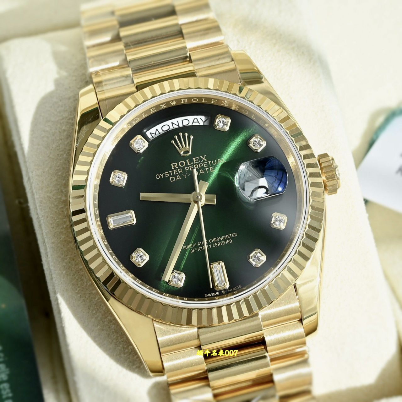 视频评测高端包金劳力士星期日历型绿松石m128238-0071腕表 / R1037